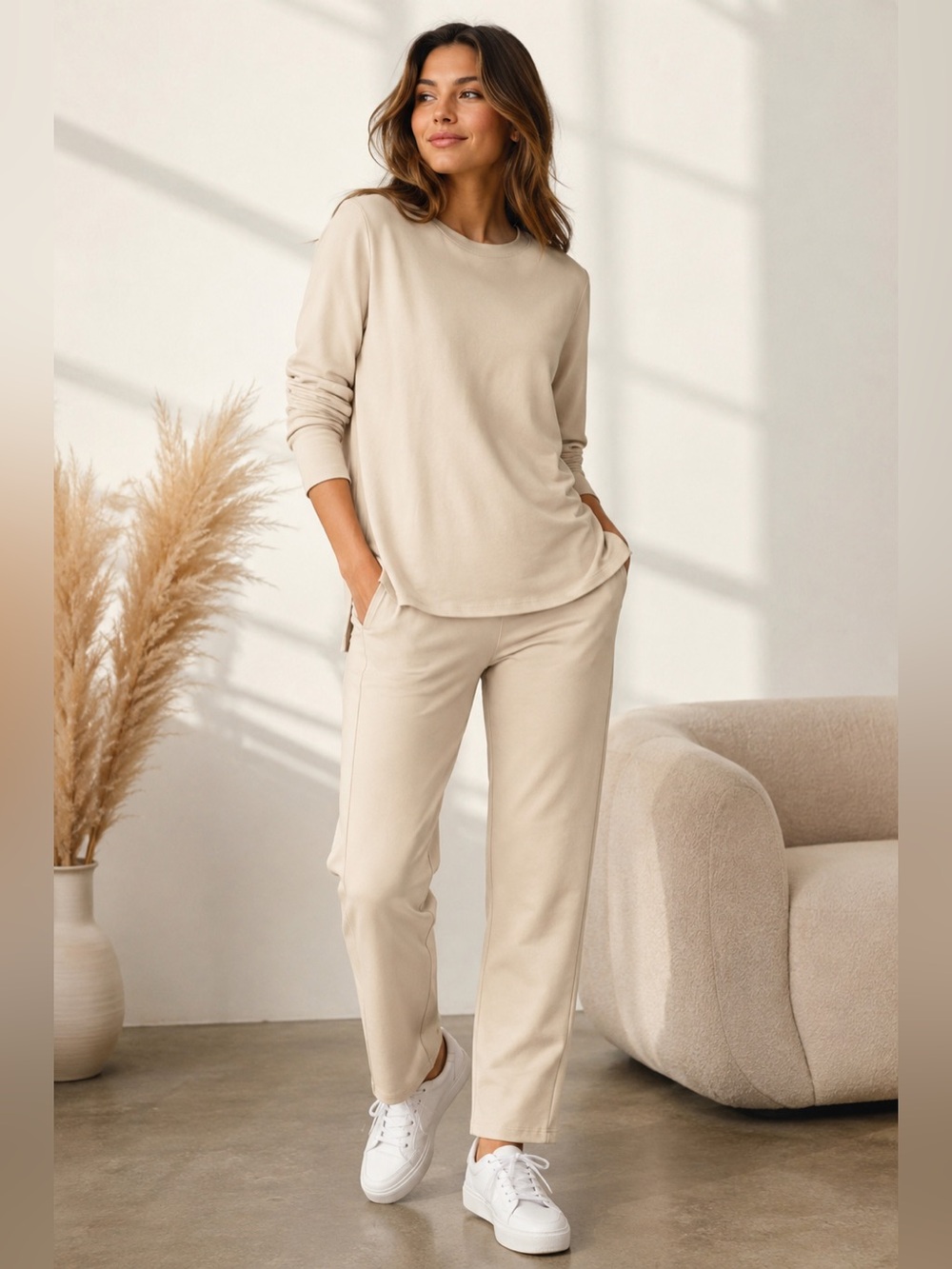 Denim & Co. EasyWear French Terry Lounge Set NIP Petite Small - A2